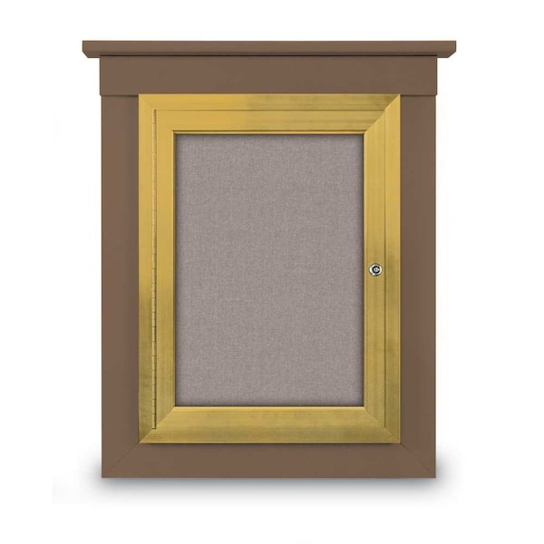 72"x36" 3-Door Enclosed Letterboard, Burgundy/Walnut